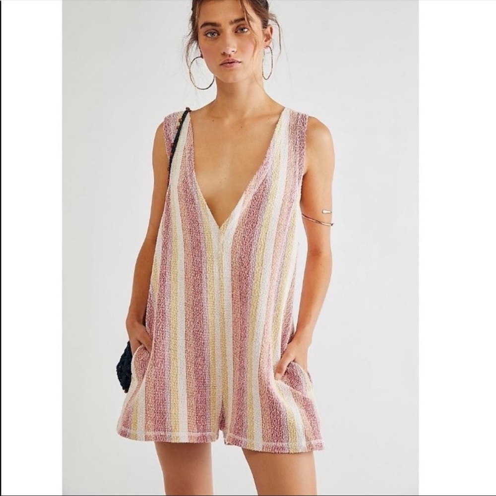 Free People Orange Red Jumpsuit with Relaxed Fit